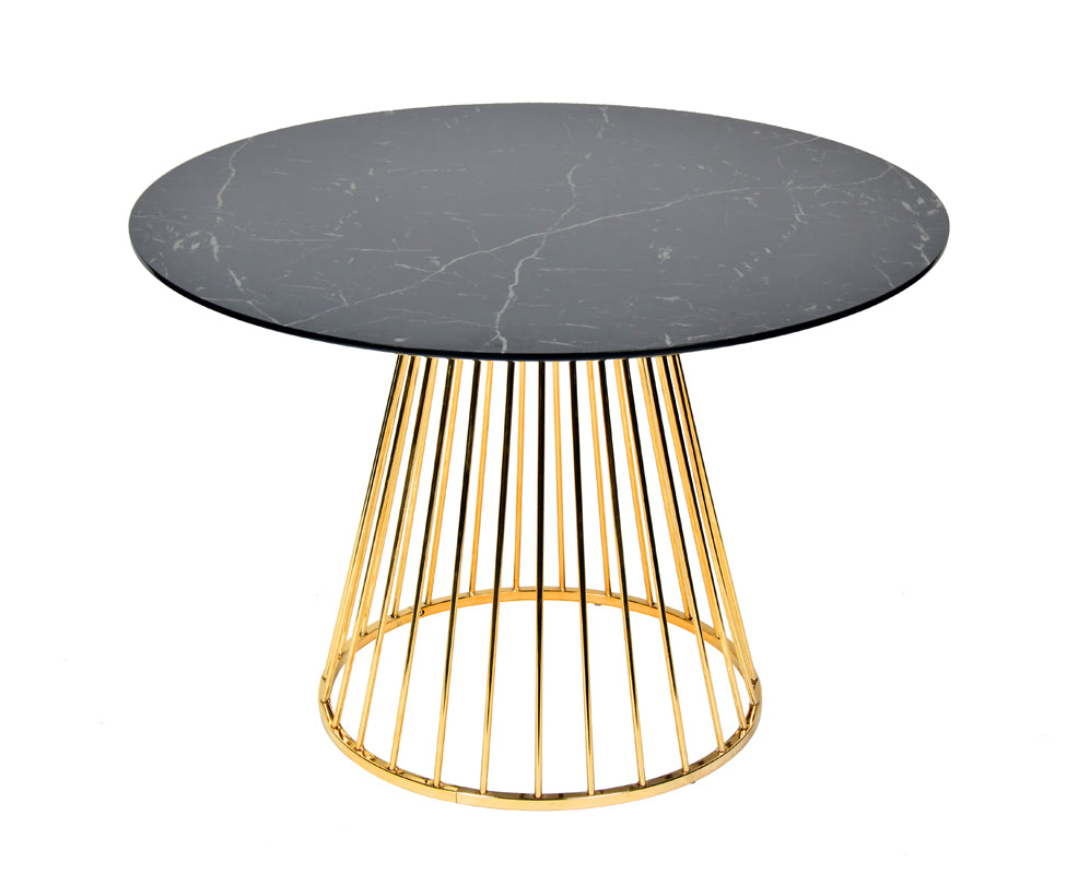 VIG Furniture Modrest Holly Modern Black & Gold Round Dining Table VGFH-FDT7012-BLK