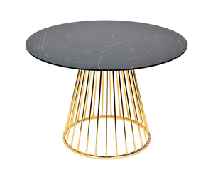 VIG Furniture Modrest Holly Modern Black & Gold Round Dining Table VGFH-FDT7012-BLK