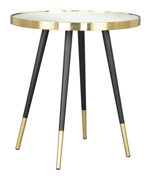 Zuo Modern Particle Glass, MDF, Iron Modern Commercial Grade Side Table Gold, Black Glass, MDF, Iron