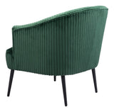 Zuo Modern Ranier 100% Polyester, Plywood, Steel Modern Commercial Grade Accent Chair Green, Black 100% Polyester, Plywood, Steel