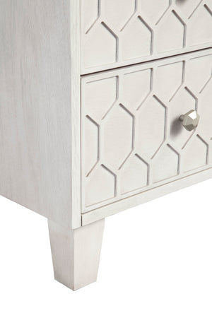 Denver Three Drawer Small Chest – Modern Honeycomb Design, Gray Mahogany, Felt-Lined Top Drawer, Chic Storage