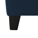 York Navy Blue Fabric Storage Ottoman Noble House