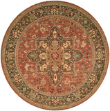Nourison Living Treasures LI01 Persian Machine Made Loomed Indoor only Area Rug Rust 7'10" x ROUND 99446674159