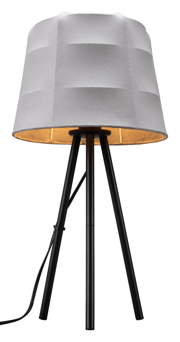 Zuo Modern Mozzi Steel, Rayon Modern Commercial Grade Table Lamp Gray, Black Steel, Rayon