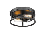 Bethel Black Flush Mount in Iron