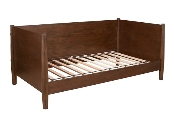 Alpine Furniture Flynn Mid Century Modern Twin Size Day Bed, Walnut 966WAL-09T Walnut Mahogany Solids & Okoume Veneer 44 x 82 x 35