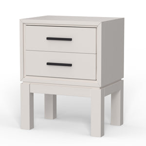 Nova Nightstand in Elegant Chalk White - Mahogany with Felt-Lined Drawer & Smooth Glides