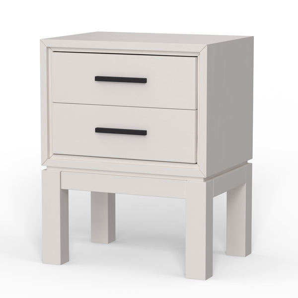 Nova Nightstand in Elegant Chalk White - Mahogany with Felt-Lined Drawer & Smooth Glides