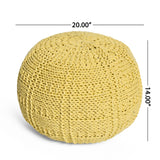 Yuny Handcrafted Modern Fabric Pouf, Yellow Noble House