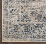 Nourison kathy ireland Home Malta MAI12 Vintage Machine Made Power-loomed Indoor only Area Rug Ivory/Blue 5'3" x 7'7" 99446495082