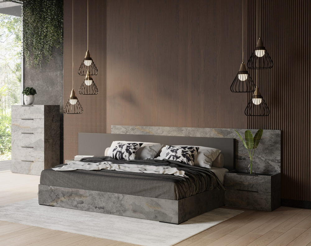 VIG Furniture Nova Domus Ferrara - California King Modern Volcano Oxide Grey Bed + Nightstands	 VGACFERRARA-BED-2NS-SET-CK