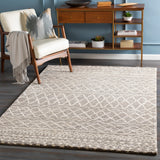 Fez FEZ-2300 Global Wool Rug FEZ2300-912 Taupe, Dark Brown, Cream 100% Wool 9' x 12'