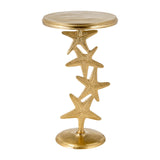 Sagebrook Home Contemporary Metal, 14"d/25"h, Gold Starfish Side Table, Kd 17706-02 Gold Aluminum