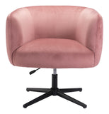 Zuo Modern Elia 100% Polyester, Plywood, Steel Modern Commercial Grade Accent Chair Pink, Black 100% Polyester, Plywood, Steel