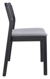 Zuo Modern Desdamona 100% Polyester, Rubberwood Scandinavian Commercial Grade Dining Chair Set - Set of 2 Gray, Black 100% Polyester, Rubberwood