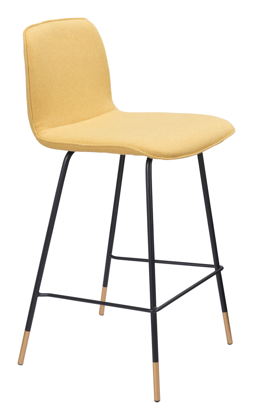 Zuo Modern Var 100% Polyester, Plywood, Steel Modern Commercial Grade Counter Stool Yellow, Black, Gold 100% Polyester, Plywood, Steel