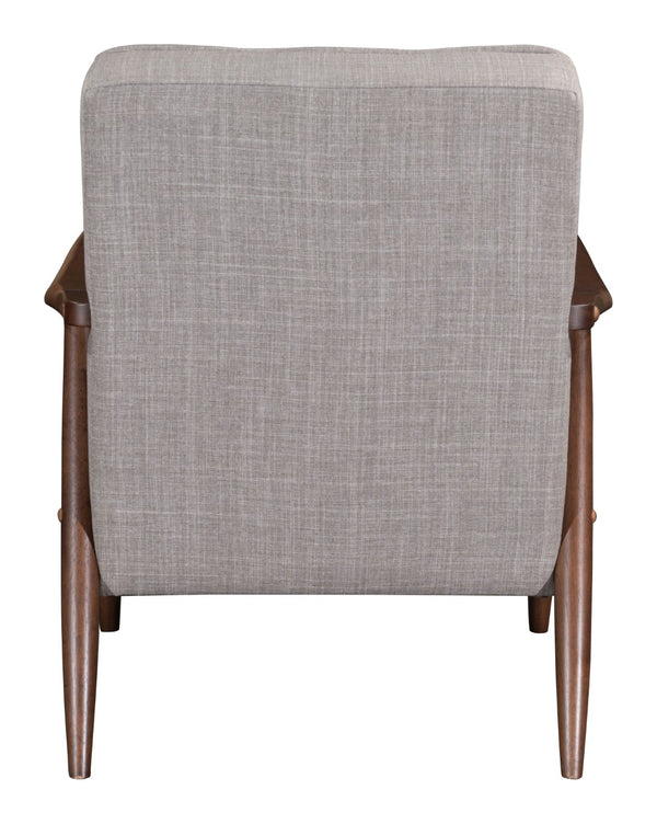 Zuo Modern Rocky 100% Polyester, MDF, Rubberwood Mid Century Commercial Grade Arm Chair Putty, Walnut 100% Polyester, MDF, Rubberwood