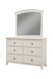 Alpine Furniture Baker 6 Drawer Dresser, White 977-W-03 White Mahogany Solids & Veneer 52 x 18 x 36