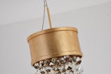 Bethel Gold LED Pendant in Metal & Crystal