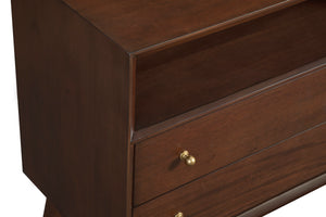 Alpine Furniture Flynn Large Nightstand, Walnut 966WAL-22 Walnut Mahogany Solids & Veneer 28 x 15 x 26