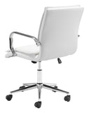 Zuo Modern Partner 100% Polyurethane, Plywood, Steel Modern Commercial Grade Office Chair White, Chrome 100% Polyurethane, Plywood, Steel