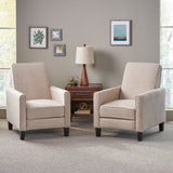 Darvis Contemporary Fabric Recliner, Beige and Dark Brown Noble House
