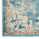 Nourison Passion PSN25 Bohemian Machine Made Power-loomed Indoor only Area Rug Ivory/Light Blue 9' x 12' 99446015013