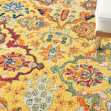 Nourison Allur ALR03 Bohemian Machine Made Power-loomed Indoor only Area Rug Yellow Multicolor 9' x 12' 99446837547