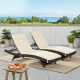 Salem Outdoor Chaise Lounge Cushion, Beige Noble House