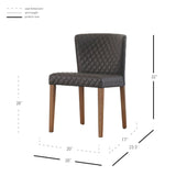 Albie Diamond Stitching Leatherette Chair - Set of 2 Danburry Gray