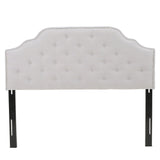 Silas Contemporary Fabric Full/Queen Headboard, Light Gray Noble House