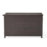 Small Brown Wicker Cushion Box Noble House