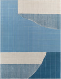 Fulham FHM-2300 Modern Wool, Cotton Rug FHM2300-810 Denim, Medium Gray, White, Taupe, Dark Blue 80% Wool, 20% Cotton 8' x 10'