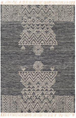 Fulham FHM-2304 Global Wool, Cotton Rug FHM2304-81012 Ink, Medium Gray, Cream 90% Wool, 10% Cotton 8'10" x 12'