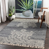 Fulham FHM-2304 Global Wool, Cotton Rug FHM2304-81012 Ink, Medium Gray, Cream 90% Wool, 10% Cotton 8'10" x 12'