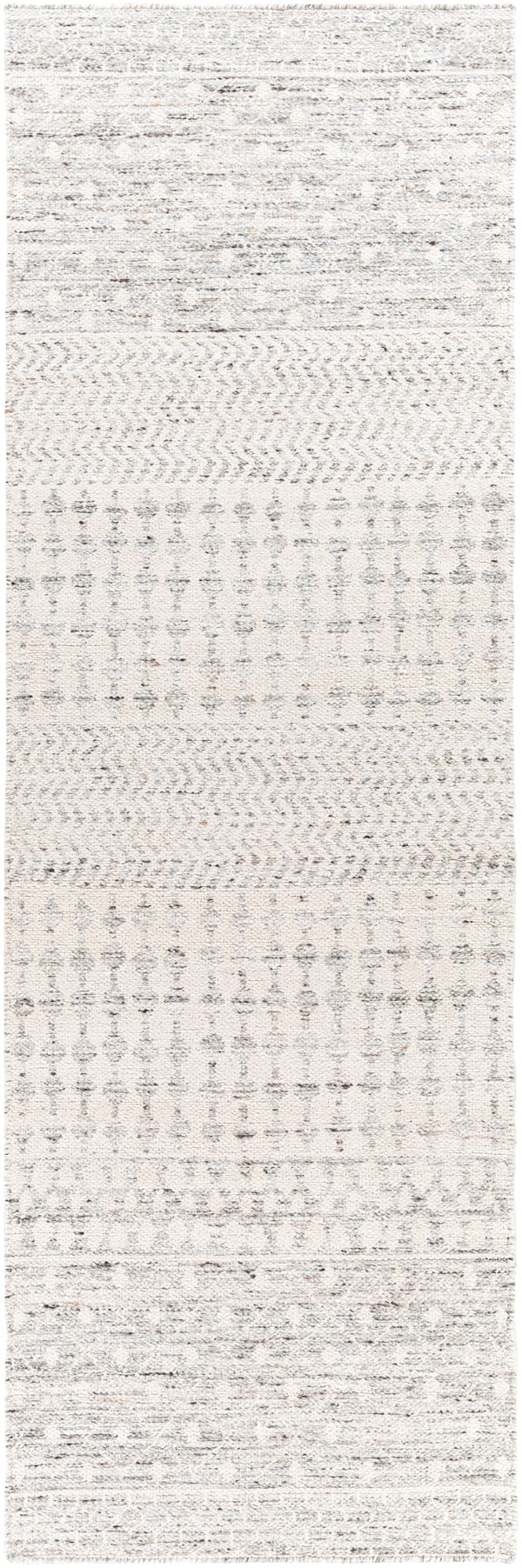 Fulham FHM-2305 Global Chenille-Cotton, Viscose Rug FHM2305-268 Khaki, Cream, Taupe, Medium Gray, Charcoal 50% Chenille-Cotton, 50% Viscose 2'6" x 8'