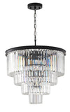 Bethel Black Chandelier in Metal & Crystal