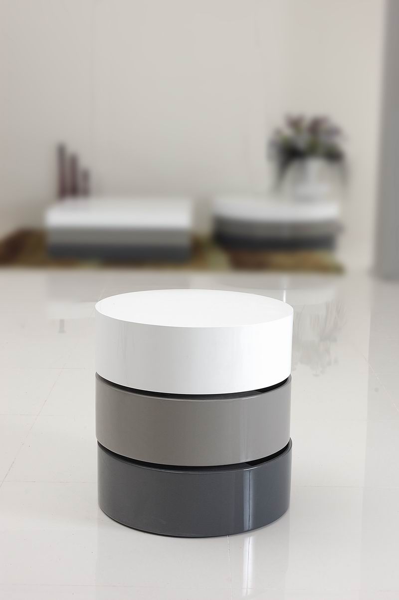 VIG Furniture Modrest Trio-1 - Lacquer 3-Tone Round End Table VGGU801CT-1