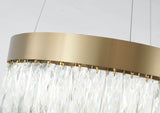 Bethel Gold LED Chandelier in Stainless Steel & Crystal