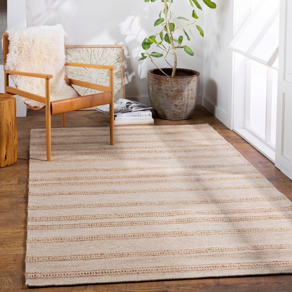 Fiji FJI-8001 Cottage Wool, Jute Rug FJI8001-913 Ivory, Wheat 80% Wool, 20% Jute 9' x 13'