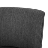 Noble House Camas Contemporary Fabric Upholstered Wood Dining Chairs (Set of 2), Charcoal and Weathered Gray