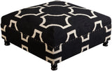 Fallon FL-1003 Modern Wool, Wood Ottoman FL1003-323216 Black, N/A, Beige Wool, Wood 16"H x 32"W x 32"D