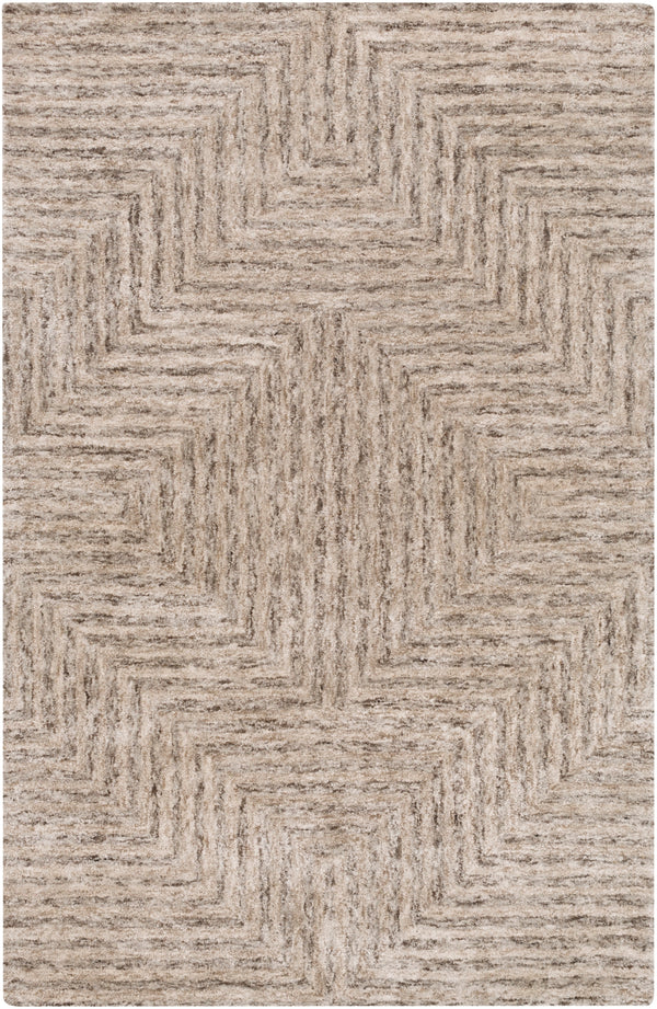 Falcon FLC-8000 Modern Viscose, Wool Rug FLC8000-913 Ivory, Taupe, Dark Brown 70% Viscose, 30% Wool 9' x 13'