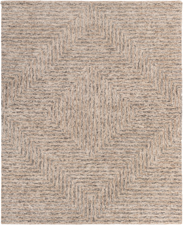 Falcon FLC-8000 Modern Viscose, Wool Rug FLC8000-810 Ivory, Taupe, Dark Brown 70% Viscose, 30% Wool 8' x 10'