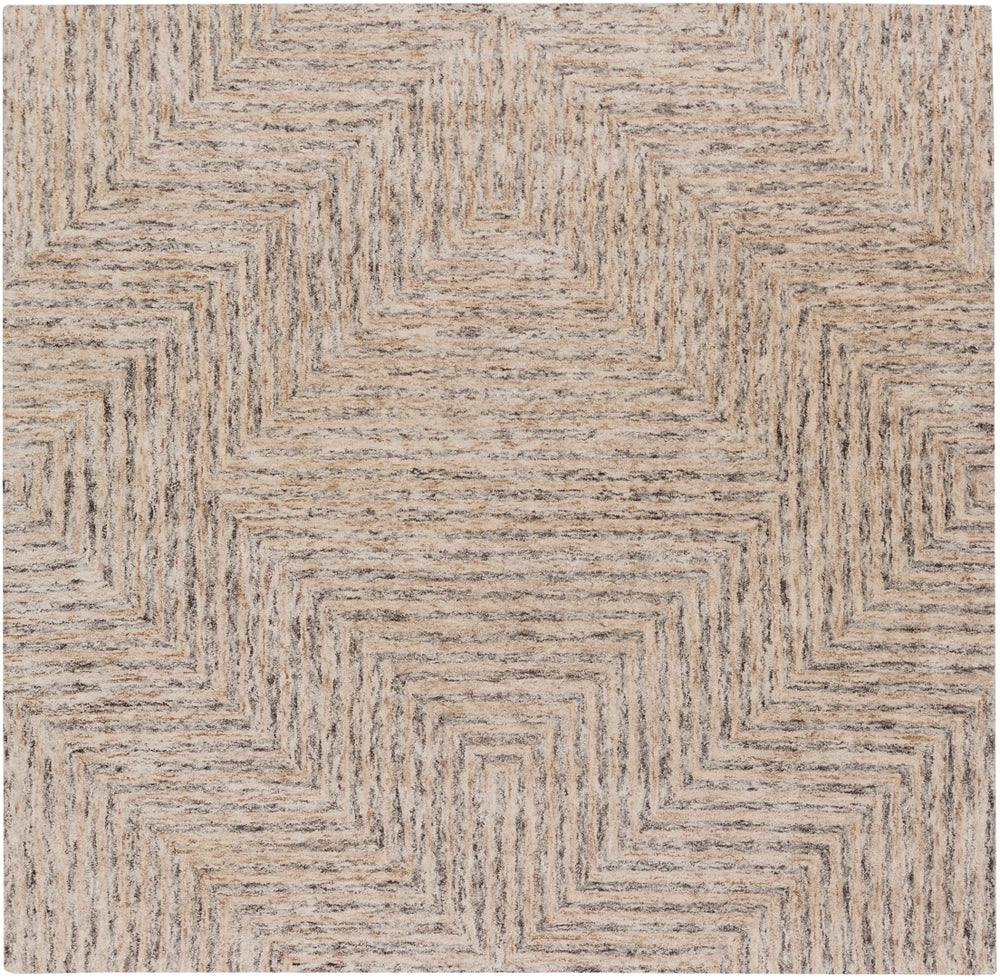 Falcon FLC-8000 Modern Viscose, Wool Rug FLC8000-913 Ivory, Taupe, Dark Brown 70% Viscose, 30% Wool 9' x 13'
