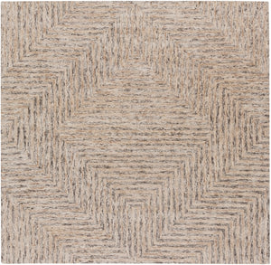 Falcon FLC-8000 Modern Viscose, Wool Rug FLC8000-8SQ Ivory, Taupe, Dark Brown 70% Viscose, 30% Wool 8' Square
