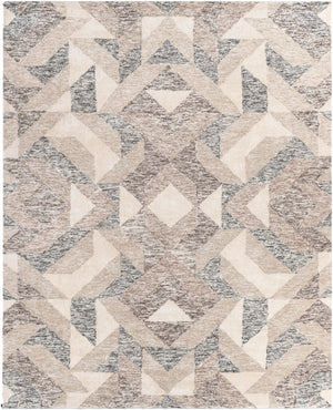Falcon FLC-8002 Modern Viscose, Wool Rug FLC8002-810 Camel, Dark Brown, Beige, Taupe, Black, Butter 70% Viscose, 30% Wool 8' x 10'