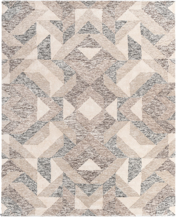 Falcon FLC-8002 Modern Viscose, Wool Rug FLC8002-810 Camel, Dark Brown, Beige, Taupe, Black, Butter 70% Viscose, 30% Wool 8' x 10'