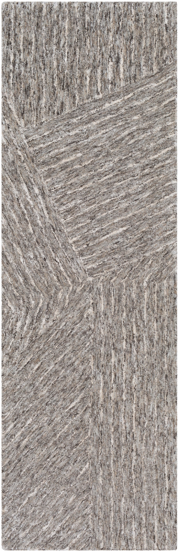 Falcon FLC-8003 Modern Viscose, Wool Rug FLC8003-268 Camel, White, Dark Brown, Taupe 70% Viscose, 30% Wool 2'6" x 8'