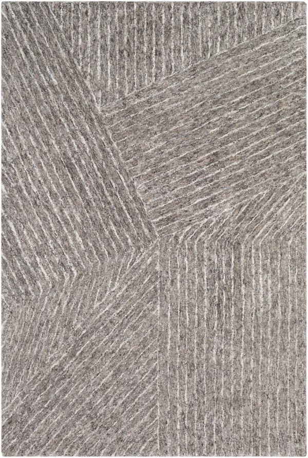 Falcon FLC-8003 Modern Viscose, Wool Rug FLC8003-913 Camel, White, Dark Brown, Taupe 70% Viscose, 30% Wool 9' x 13'